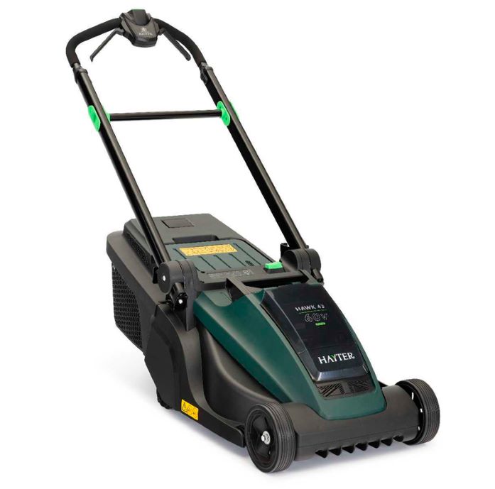 Hayter hawk 43 self-propelled,  43cm cut  Rear Roller lithium-ion 4 Ah battery and standard Charger Included (code545A)